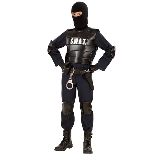 W WIDMANN MILANO Party Fashion - Costume Swat pour enfants, tenue d'agent S.W.A.T avec gilet, masque et accessoires pour le carnaval
