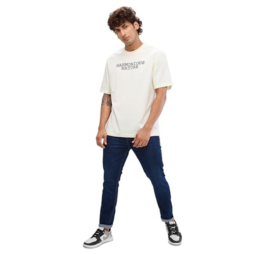 Image of Spykar Men's Comfort Fit Round Neck Half Sleeve Solid Casual T-Shirt