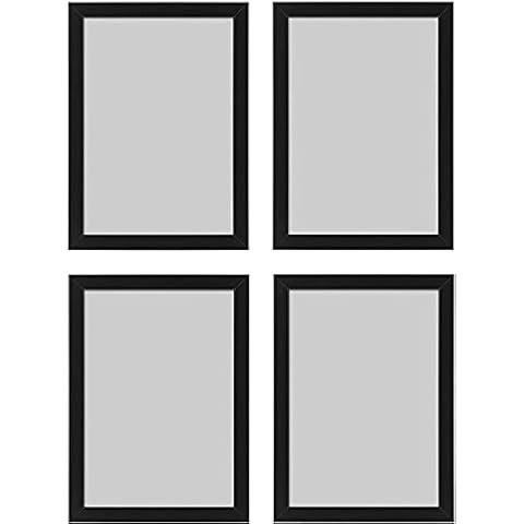 Home Stuff FISKBO Photo Frames Black A4 Picture Frame Wall A4 Black Photo Frame - A4 Picture Frame Black - Photo Frame - Wall Mountable or Free-Standing Frames, Plastic & Fiberboard Black, Set Of 4 Cover