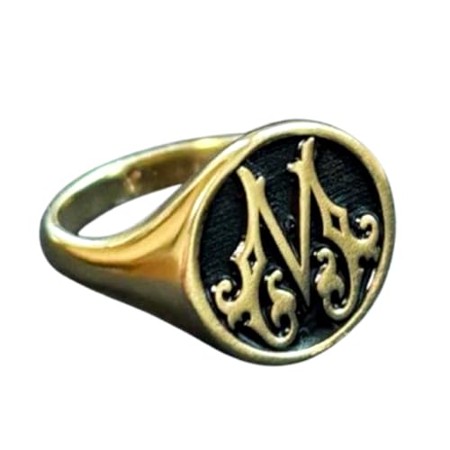 Bague monogramme en argent 925 de prestige et chevalière ronde plaquée or