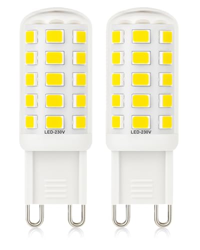 Mizlay Bombillas LED G9, sin parpadeo, 3 W equivalentes a 20 W, 25 W, 28 W, 33 W, bombillas G9, blanco frío, 6000 K, no regulable, casquillo GU9, bombilla LED de bajo consumo, CRI> 85, CA 220-240 V, 2