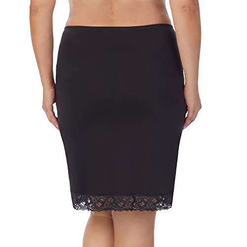Jones Ny Women's Plus Size Silky Touch 23 Anti-Cling Knee Length Half Slip, Black, 1X #TOP2
