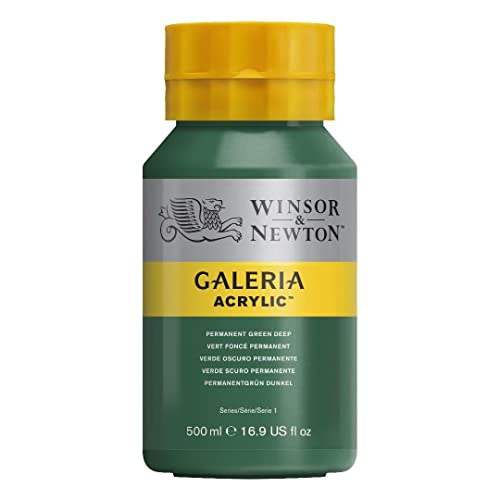 Winsor & Newton, Galeria Acrylic, Permanent Green Deep, 500ml, 500 ml (Pack of 1)