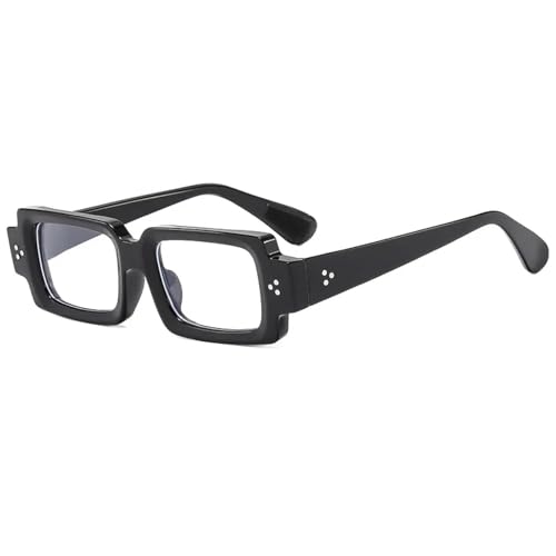Lunettes de soleil tendance pour femmes petites rectangulaires style punk noir UV400