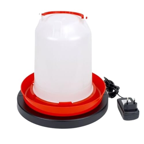 GarPet Geflügeltränke + Tränkenwärmer im Set Hühnertränke Heizplatte 24V 30 Watt Tränkenheizung Niedervoltbetrieb Set 3.