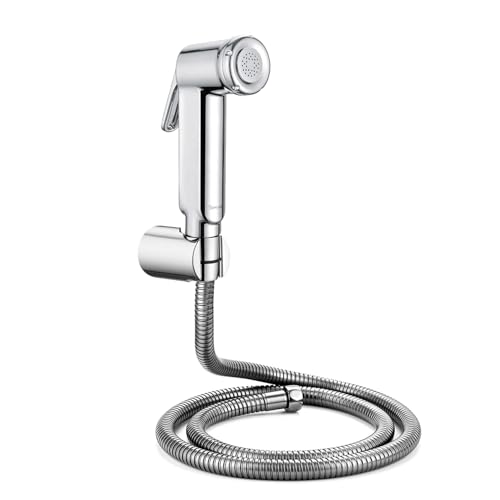 Image of Orbit, ABS High-Pressure Health Faucet for Toilet | Includes SS-304 Grade 1.25 Meter Flexible Hose Pipe & Wall Hook | Jet Spray for Bathroom Use | Chrome Finish | Durable & Easy to Use