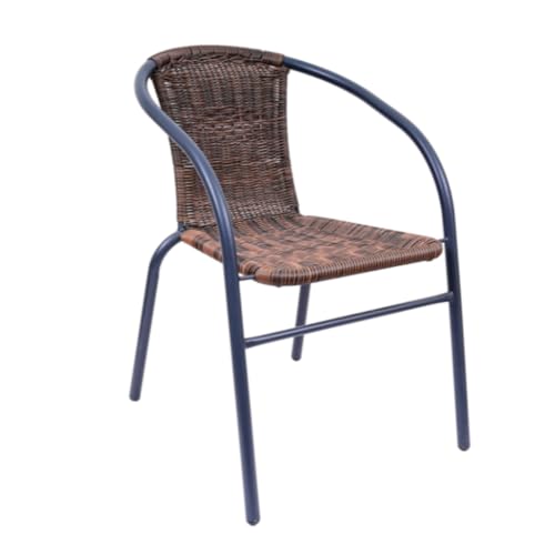 Image of Creative Rattan Outdoor Chair Comfortable Patio & Garden Seating | Strong MS Steel Galvanized Frame with Handwoven Finish | Perfect for Cafe, Balcony & Backyard (Pack of 1)