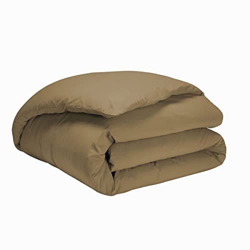 Soft Line Washed Cotton Duvet Cover 140 x 200 cm Made in France, Ochre - Image 2