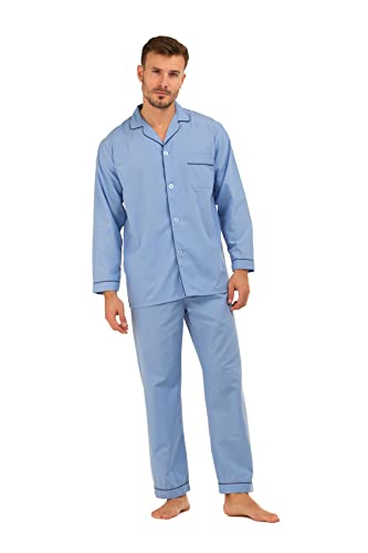 Mens Insignia Plain Poly Cotton Pyjamas Set Traditional Classic Cut