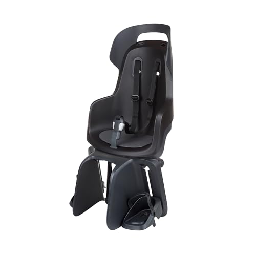 BOBIKE 8012300019 - Silla Bicicleta Trasera GO Maxi para Portaequipajes – Segura, Elegante y Ajustable para niños de 9 Meses a 6 años, hasta 22 kg, Negro Urbano