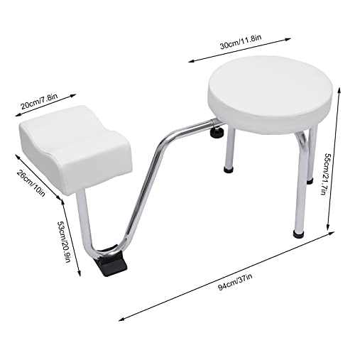 Pedicure-Foot-Rest-Stool-Chair-Modern-Pedicure-Foot-Rest-Stand-wHeight-Length-Adjustable-Leg-Rest-PVC-Pad-Portable-Manicure-Station-for-Nail-Tech-Spa-Beauty-Salon-Studio-Equipment-Supplies-White