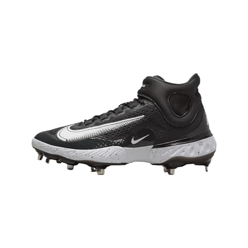 Nike Alpha Huarache Elite 4 Mid Men's Baseball Cleats (DJ6520-003, Black/Dark Smoke Grey/White) Size 7