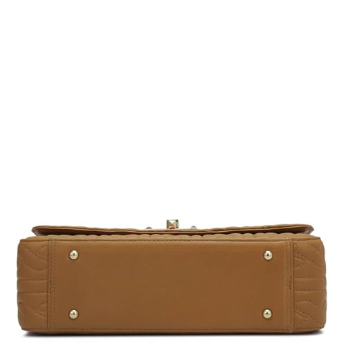 Image of Da Milano Genuine Leather Brown Shoulder Bag (Medium)