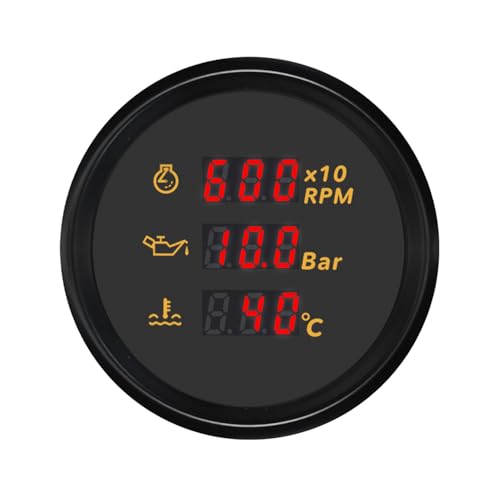 Tacómetro digital de 52 mm ELING para evitar averías por temperatura de agua y aceite