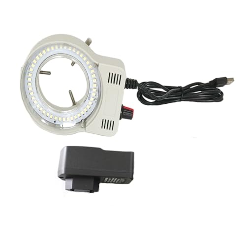 Microscope 110V-240V 32 LED USB Output Adjustable Ring Light Lamp for Video Stereo Microscope(with Adapter White)
