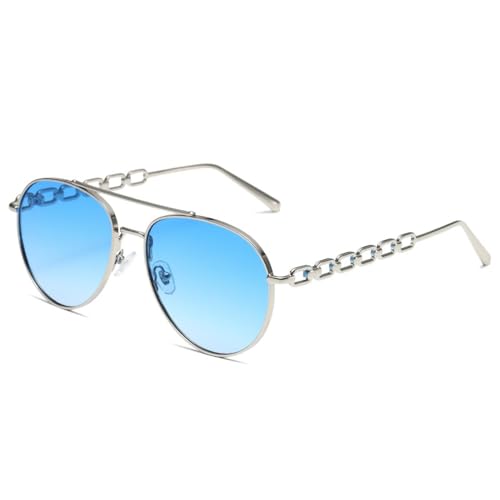 Lunettes de soleil anti éblouissement femme monture ronde métal contre UV
