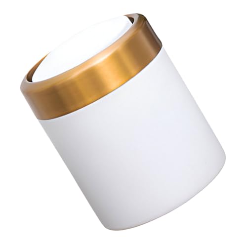 Basura pequeña de acero inoxidable con diseño elegante y tapa oscilante