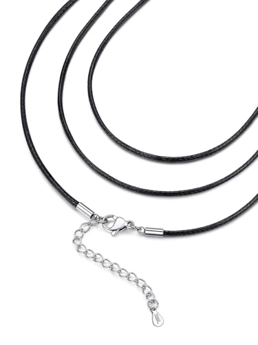 FaithHeart Braided Leather Necklace Cord with Stainless Steel Lobster Clasp