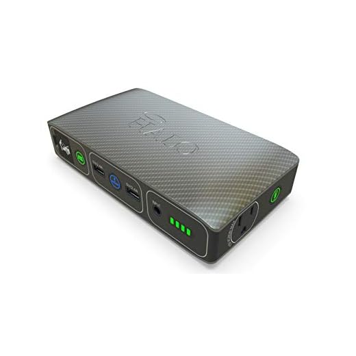 HALO Bolt 58830 mWh Portable Phone Laptop Charger Car Jump Starter with AC Outlet and Car Charger,Usb - Silver Graphite (1267118)