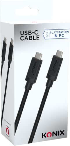 Konix Cable USB 3.0 Tipo C a Tipo C - Velocidad 5 Gbps - Nylon trenzado - Longitud 3 M - Negro