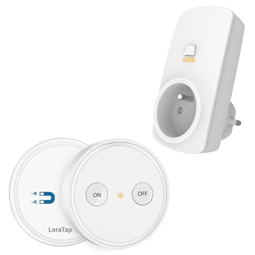 LoraTap Télécommande et Prise sans Fil, Contrôle Fiable 30m, 2500W, Fixation Magnétique, Facilité d’Utilisation, Idéale pour Appareils...