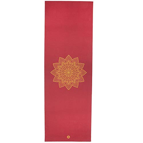Tapete de yoga pvc premium ecológico Rishikesh estampa Mandala dourada, antiderrapante, Yoga Mat com