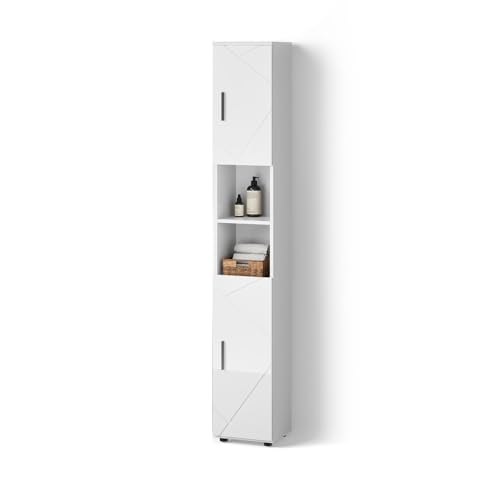 Livinity Badschrank Ronco, Weiß Hochglanz, 30 x 192 cm