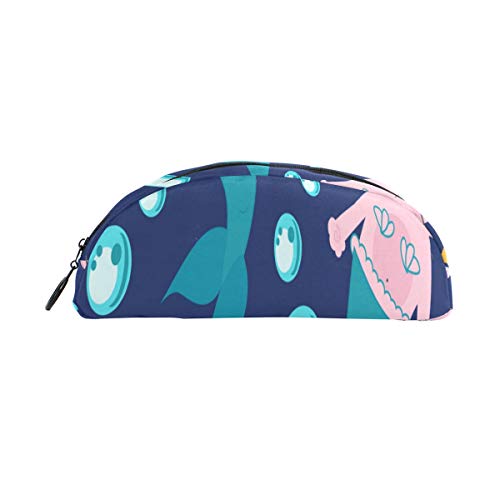 Long Pencil Case Magic Mermaid Tail Cute Cat Pen Bag Organizer Pencil Case Pouch Bag Zipper for Students Class Kids Boy Girl School Pencil Case for Women