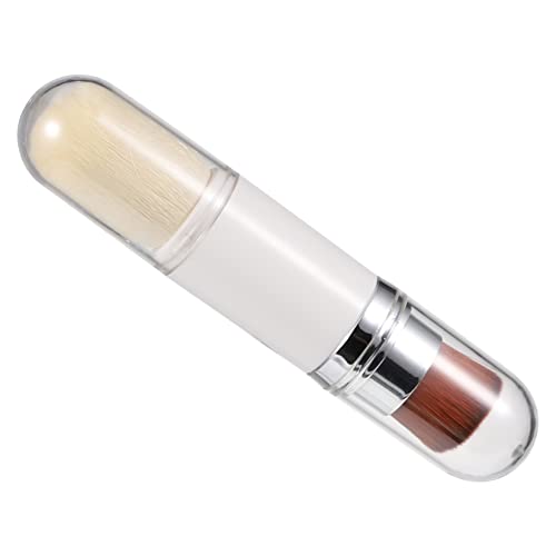 BESTYASH Brocha De Maquillaje De Doble Cepillo Para Base Corrector y Polvo Cepillo Retráctil De Maquillaje