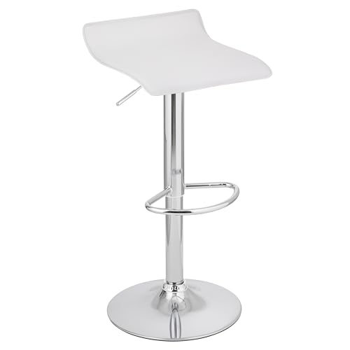 Baroni Home Tabouret de Bar Pivotant avec Hauteur Réglable, Base Chromée avec Repose-Pieds et Fond Anti-Rayures, Tabouret Cuisine et Péninsule, Facile à Installer,...