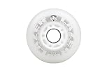 Flying Eagle LazerWheelz - Light Up Inline Skate Wheels Indoor or Outdoor Use, 80mm 8 Pack of White 88A Hardness LED Lights for Roller Skate Wheels Replacement, Adult Inline Accessories