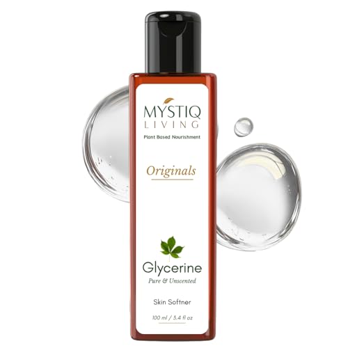 Image of Mystiq Living Glycerine for Skin Care and Face (Pure and Unscented) | Vegetable Glycerin Liquid | Organic -100 ML