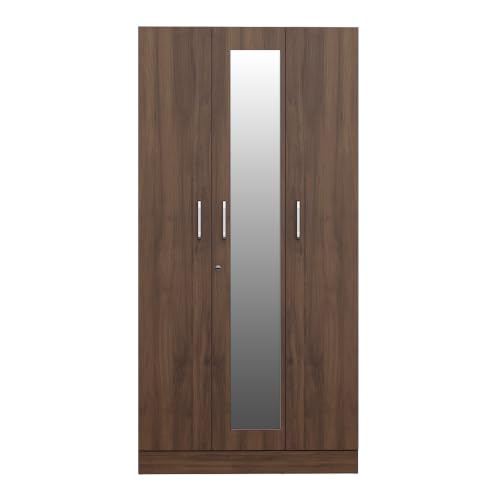Image of Wakefit Wardrobe for Bedroom | 1 Yr Warranty | Cupboard for Bedroom, Almirah, Wooden Wardrobe, Multi-Shelves Storage with Mirror, Density:680-750 kg /m, Free Installation from Brand (Twill - CW)