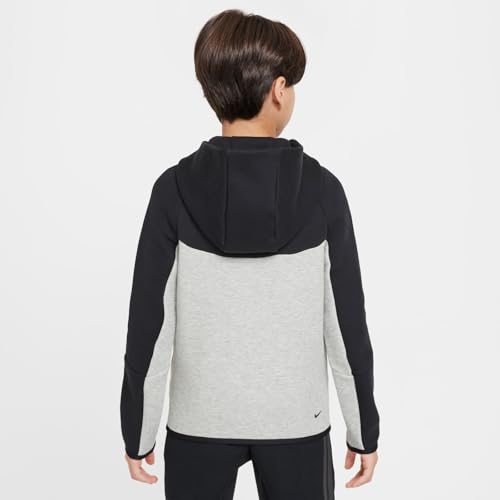 Nike Sportswear Tech Fleece Big Kids' Full-Zip Hoodie (Dark Grey Heather/Black/Black/Black)3