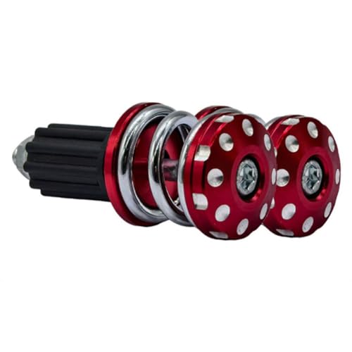 Gettimore Pesas para manillar de motocicleta de 22 mm, tapa de agarre de metal para amortiguación de vibraciones y ajuste universal con diseño elegante en rojo, azul, amarillo, plata, negro y rojo