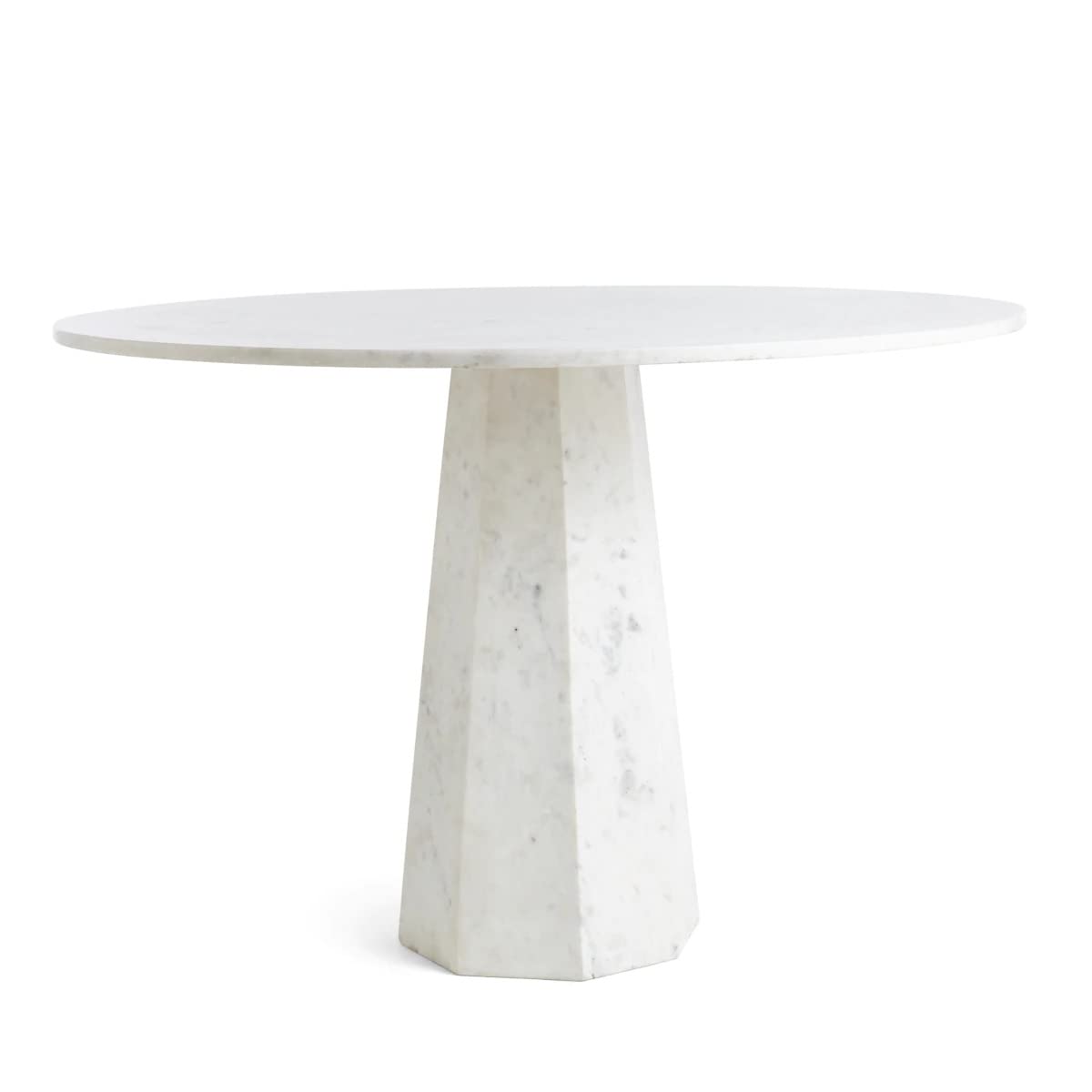 LAMAC CRAFTS- White Matt Stone Dining Table for Living Room/Dining Room, Home Decor, Home furniture