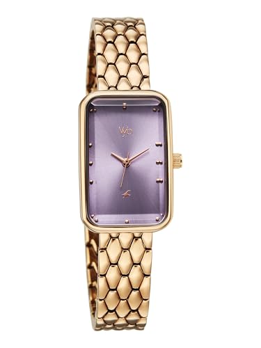 Image of Fastrack Vyb Aurora with Quartz Analog Purple Dial Rose Gold Alloy Strap Watch for Girls - FV60128WM01W
