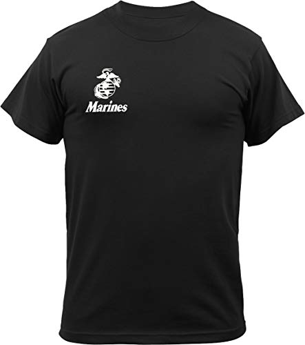 US Marines Pain is Weakness Leaving The Body Globe & Anchor Double-Sided Printed T-Shirt - Black, 100% Cotton