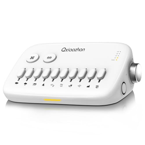 White Noise Sound Machine for Sleep with Slider Rail Button for DIY, Rechargeable & Adjustable Volume Sound Machine with 30 Soothing Sounds & Timers for Travel,Insomnia,Adults (Sleek White)