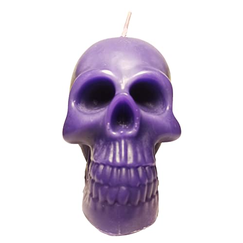 Large Purple Skull Candle For Spells For Help In Clairvoyance And Divination (Witches, Witch, Aessthetic, Skeleton, Goth, Spooky, Ritual, Fireplace, Decor, Bloody, Brain, Spiritual, Weird, Satanic) #TOP2