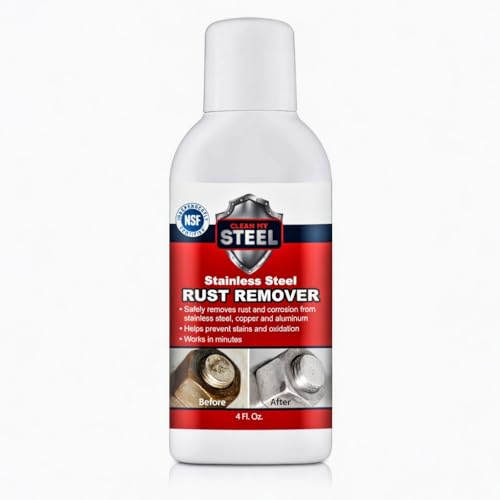 CLEAN MY STEEL Stainless Steel Rust Remover Cleaner, for Grill Outdoor Metal Sink Cleaner, Appliances, NSF Certified, Food Area Safe, 4 oz