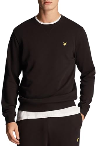 Lyle & Scott Hombre Sudadera con Logo, Jet Black, L