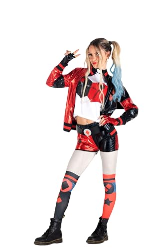 Ciao-Harley Quinn disfraz niña original DC Comics (Talla 10-12 años) Suicide Squad, color rojo, negro, (11751.10-12)