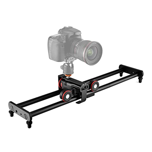 Andoer L5i Pro - Kit de control deslizante de cámara motorizada con 3 ruedas de coche Dolly, velocidad ajustable y deslizante de 60 cm para videocámaras DSLR