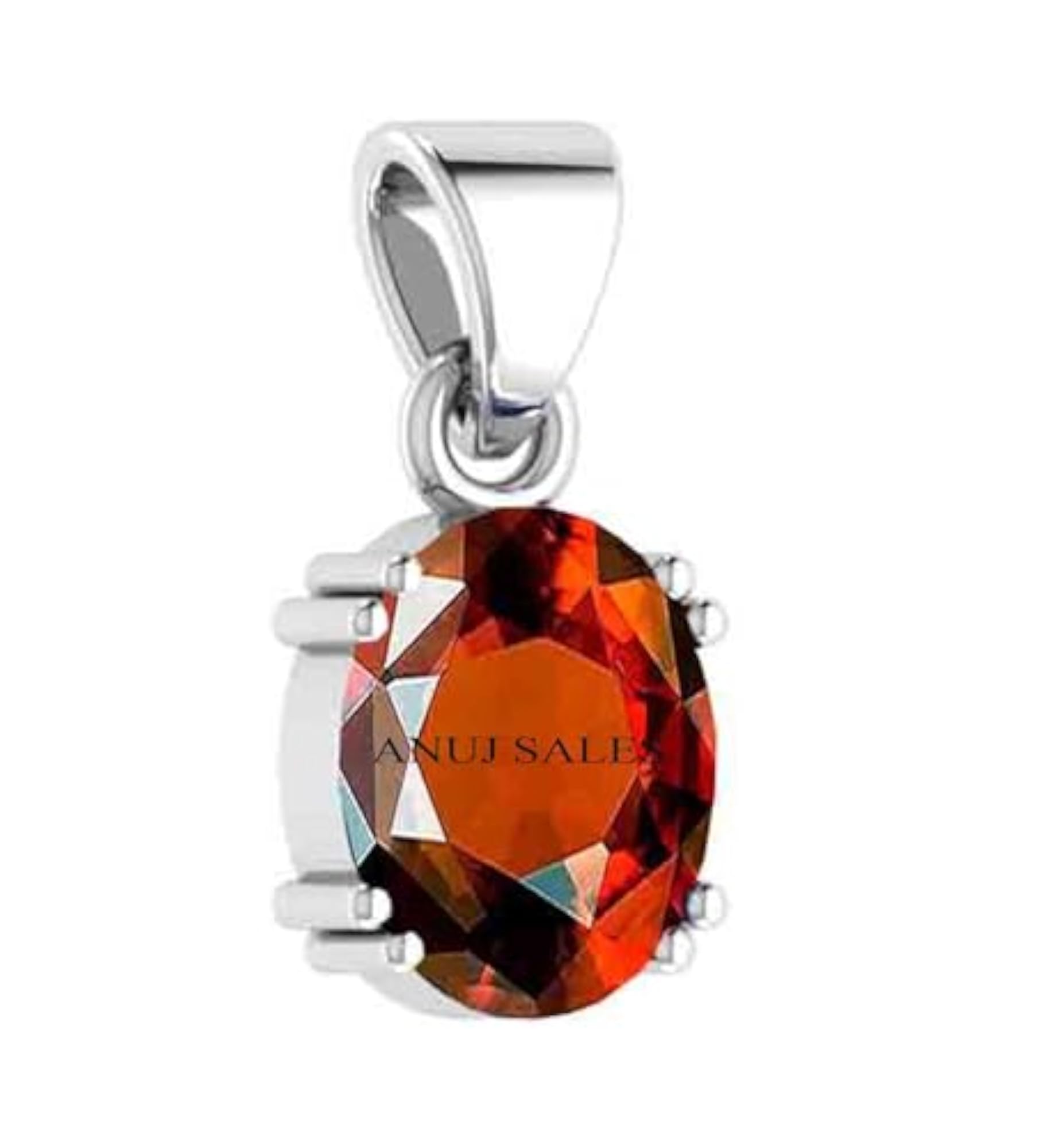 Deluxe Quality Gomed Pendant Necklace, Silver Plated
