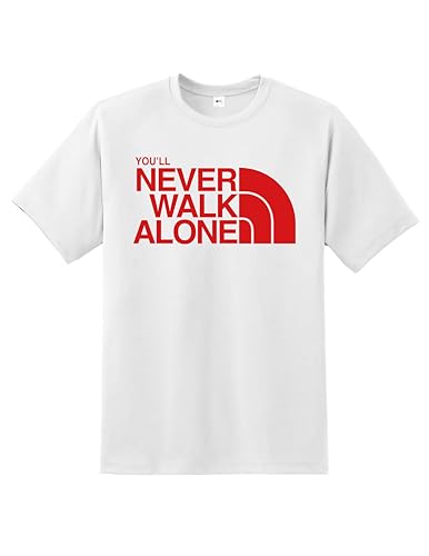 Image of You’ll Never Walk Alone T-Shirt | Liverpool Fan Unisex Tee | Quality Printed Football Shirt for Men Women Kids | Regular Fit Short Sleeve 100% Cotton Top | Supporters Gift for Match Day & Birthdays