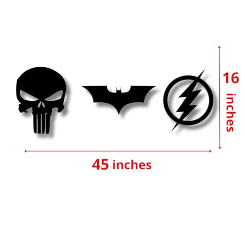 Image of TWIGGY Superhero Wall Decor 6mm MDF Wood Wall Art Set for Home, Office, or Gaming Room, Gift, Anime (Pack of 3 | The Dark Knight, Punisher, Flash)