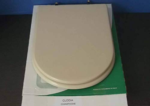 Copriwater Dolomite CLODIA CHAMPAGNE Cerniera Cromo-Sedile-Asse Wc