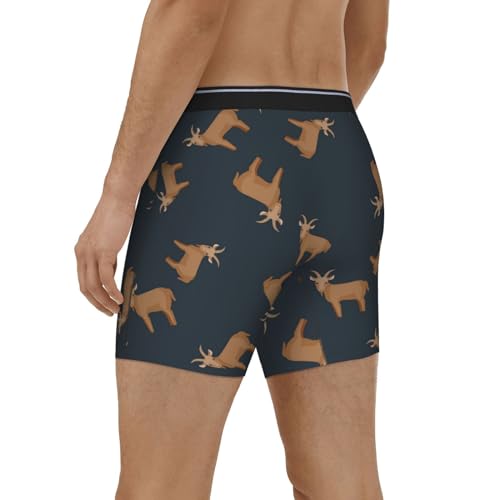 Minimalist Cute Goat Cartoon Mens Extended Underwear Length Boxer Briefs Comfort Breathable Underwear For Men4