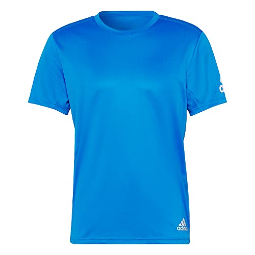 T-shirt de running homme Adidas bleu taille S pour entraînement quotidien